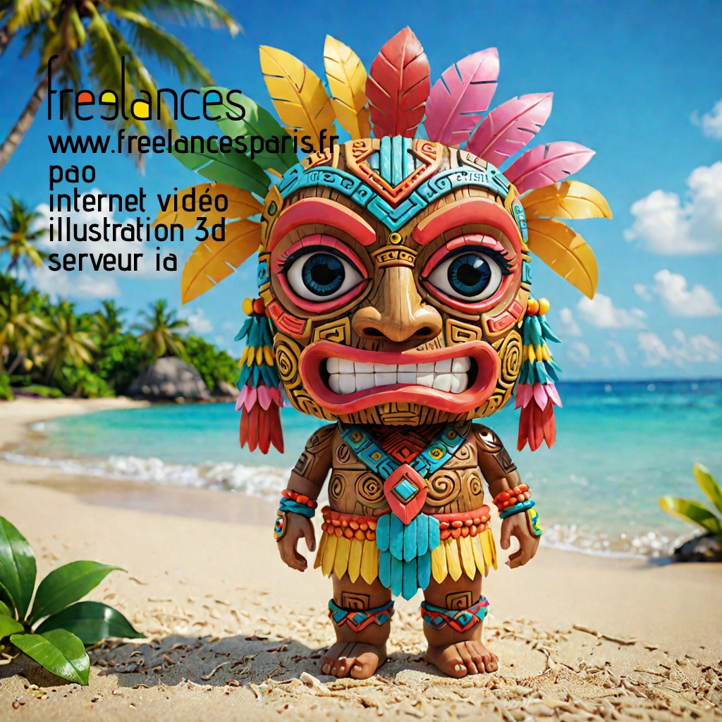 Pao mise en page internet vidéo illustration 3d serveur IA générative AI freelance paris studio de création magazines PWZAVQ50